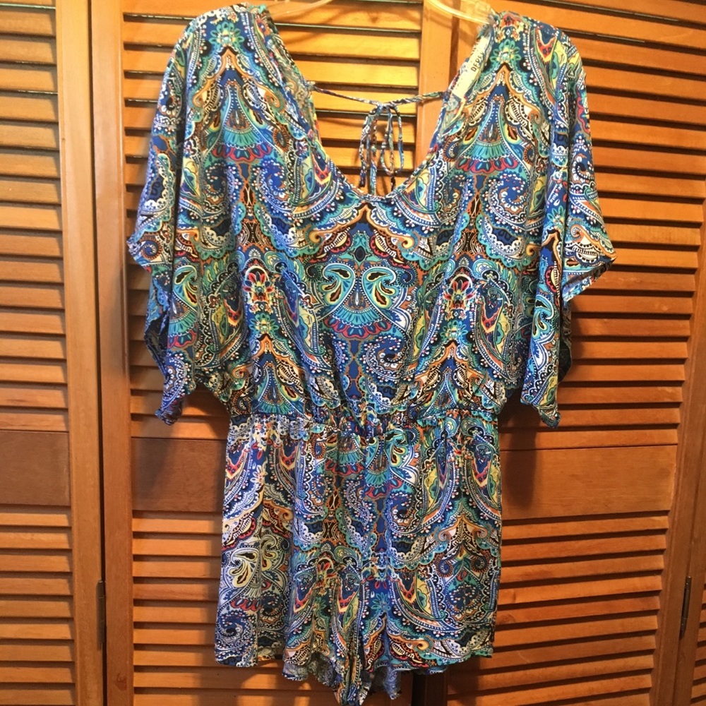Derek Romper with Colorful Paisley Print
